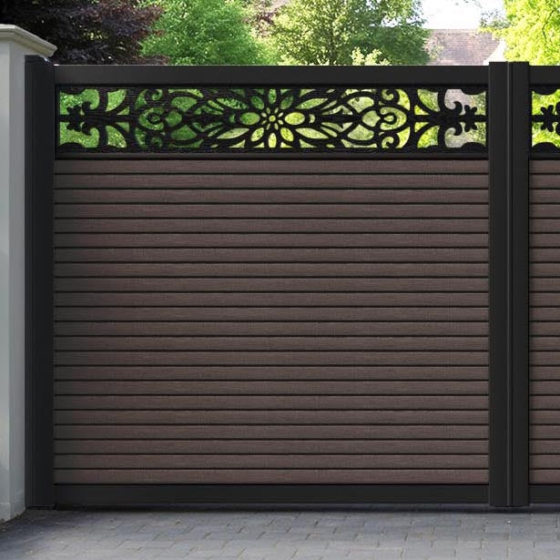 Hudson Windsor Straight Top Driveway Gate - Mid Brown - Top Screen