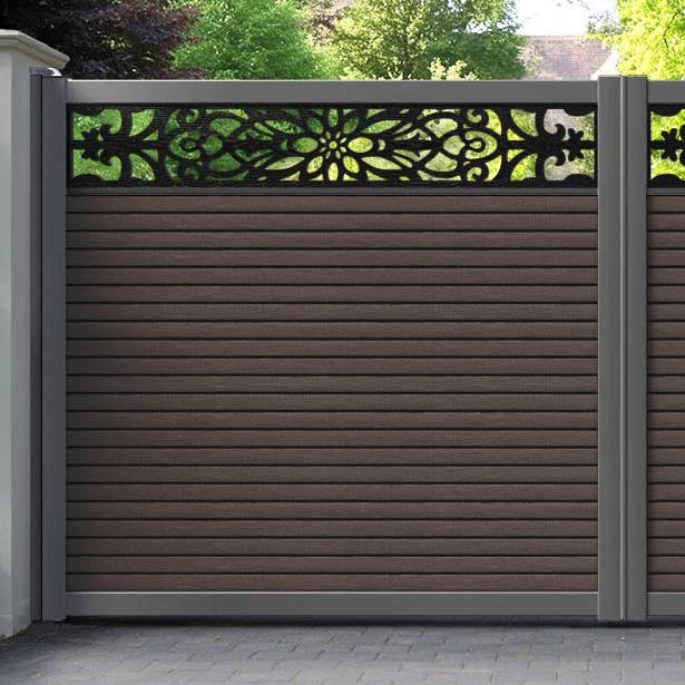 Hudson Windsor Straight Top Driveway Gate - Mid Brown - Top Screen