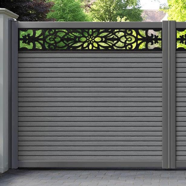 Hudson Windsor Straight Top Driveway Gate - Mid Grey - Top Screen