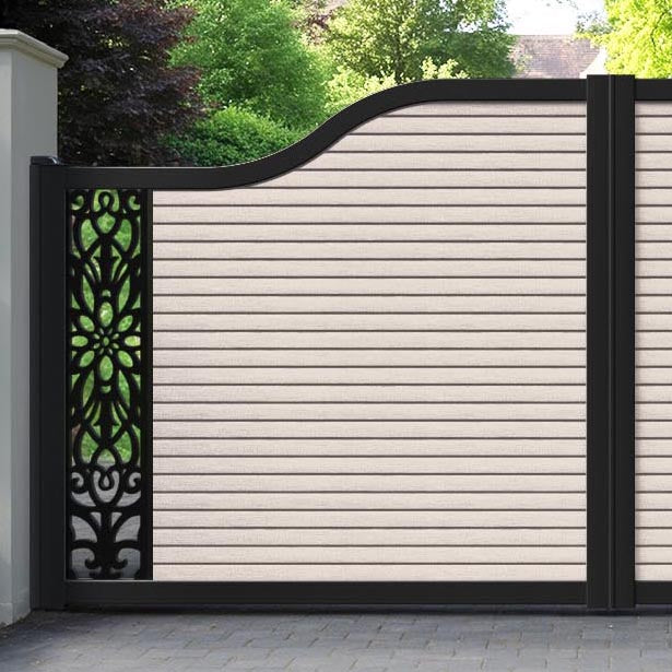 Hudson Windsor Curved Top Driveway Gate - Mid Stone - End Screen