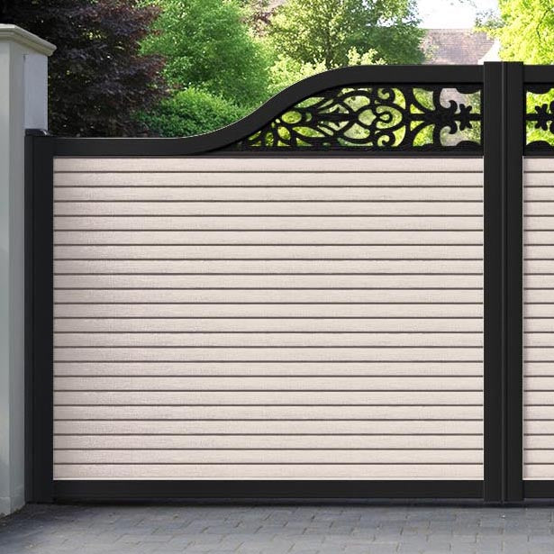Hudson Windsor Curved Top Driveway Gate - Mid Stone - Top Screen
