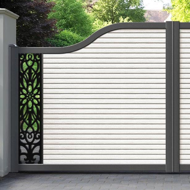 Hudson Windsor Curved Top Driveway Gate - Light Stone - End Screen