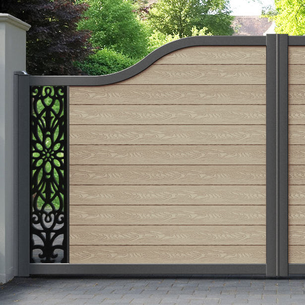 Classic Windsor Curved Top Driveway Gate - Light Oak - End Screen