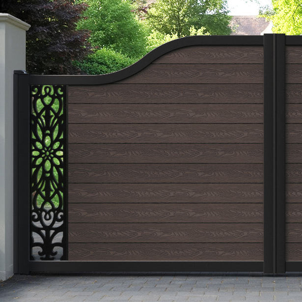 Classic Windsor Curved Top Driveway Gate - Mid Brown - End Screen