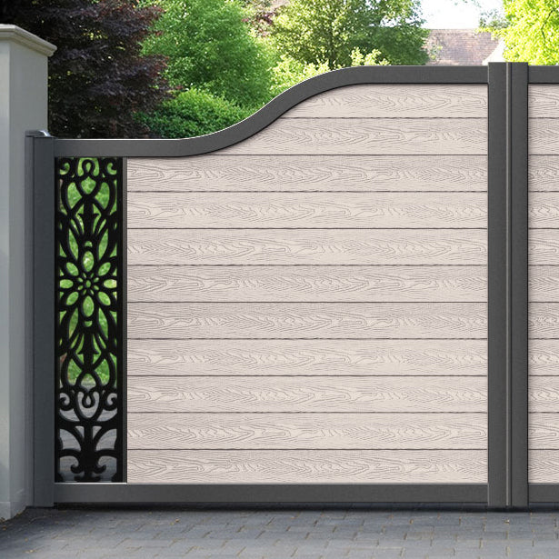 Classic Windsor Curved Top Driveway Gate - Mid Stone - End Screen