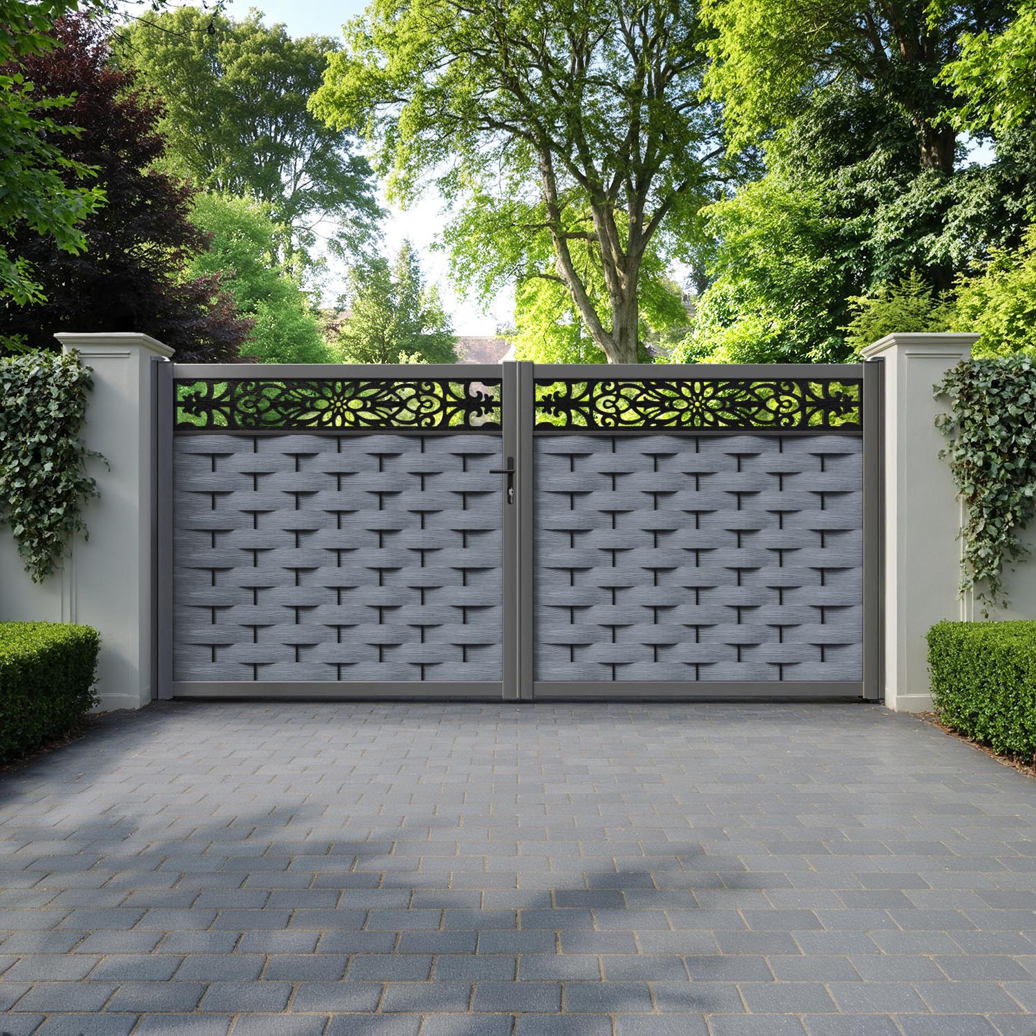 Ripple Windsor Straight Top Driveway Gate - Anthracite - Top Screen