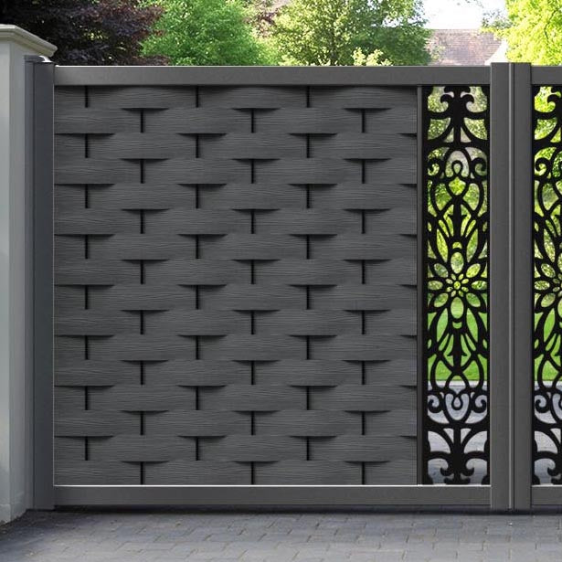 Ripple Windsor Straight Top Driveway Gate - Dark Grey - Middle Screen