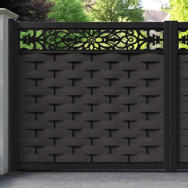 Ripple Windsor Straight Top Driveway Gate - Dark Oak - Top Screen