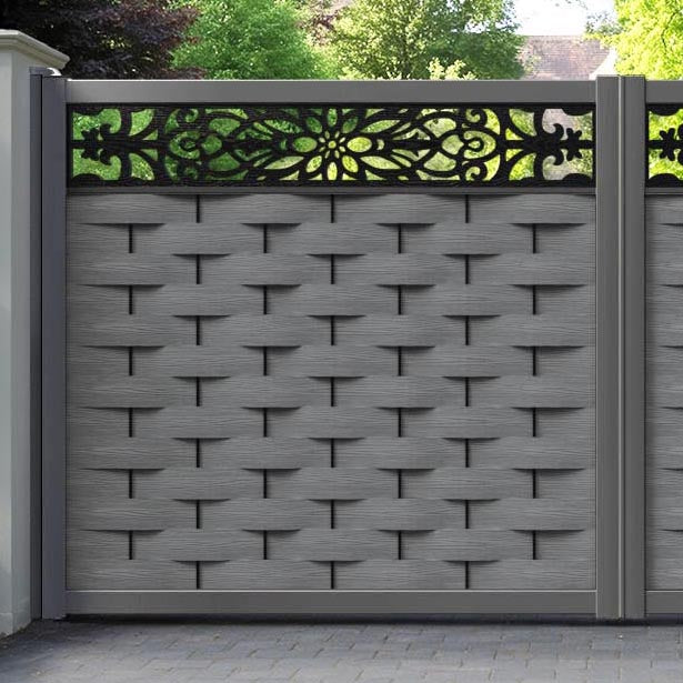 Ripple Windsor Straight Top Driveway Gate - Mid Grey - Top Screen