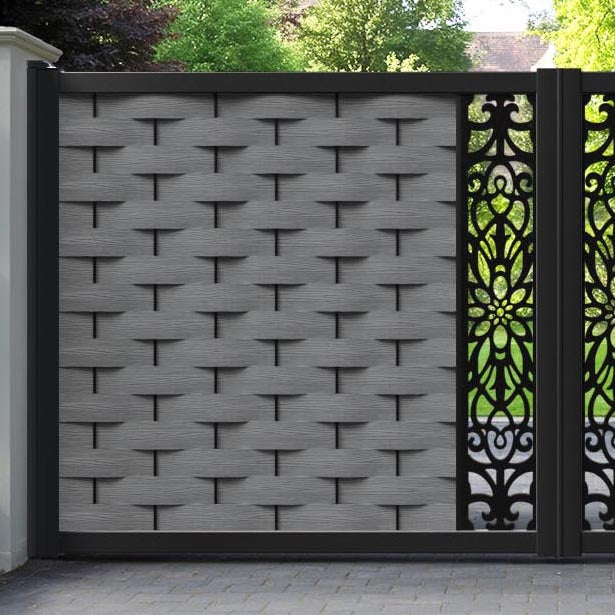 Ripple Windsor Straight Top Driveway Gate - Mid Grey - Middle Screen