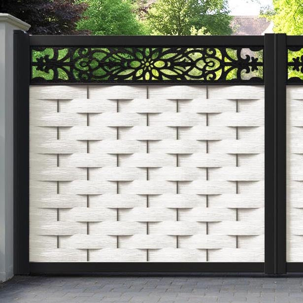 Ripple Windsor Straight Top Driveway Gate - Light Stone - Top Screen