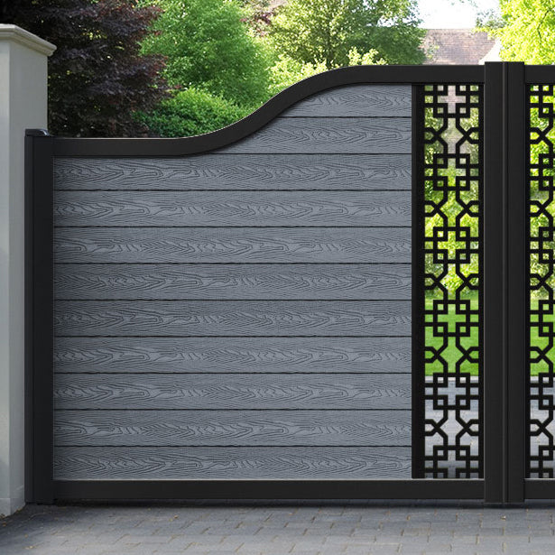 Classic Zaria Curved Top Driveway Gate - Anthracite - Middle Screen