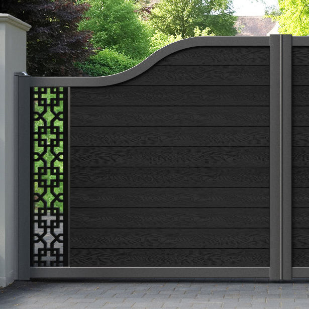 Classic Zaria Curved Top Driveway Gate - Black - End Screen