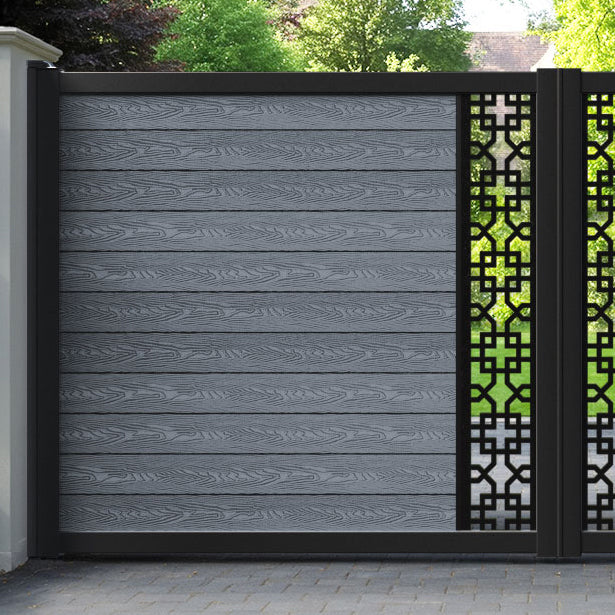 Classic Zaria Straight Top Driveway Gate - Anthracite - Middle Screen