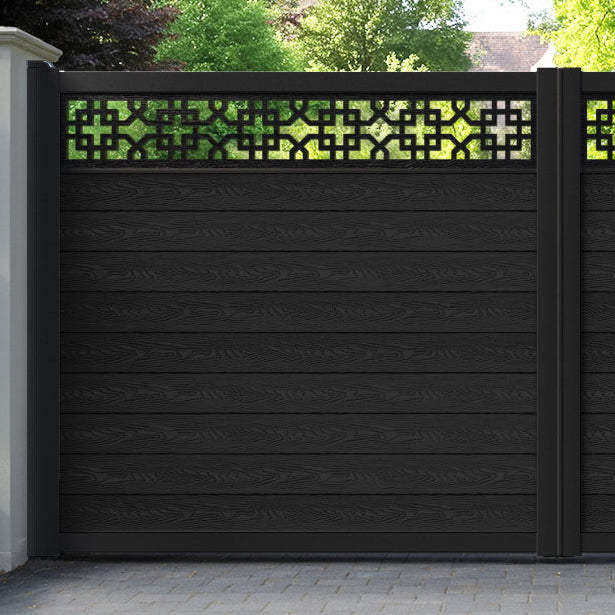 Classic Zaria Straight Top Driveway Gate - Black - Top Screen