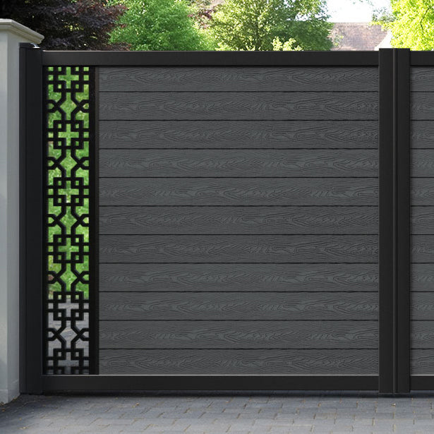 Classic Zaria Straight Top Driveway Gate - Dark Grey - End Screen