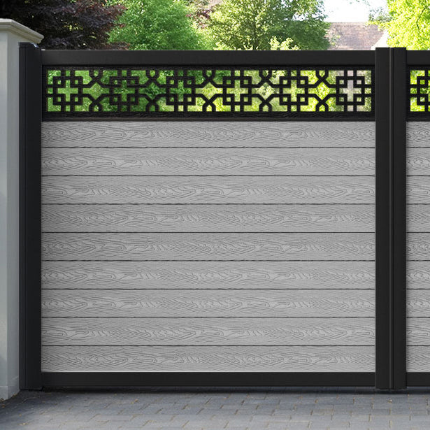 Classic Zaria Straight Top Driveway Gate - Light Grey - Top Screen