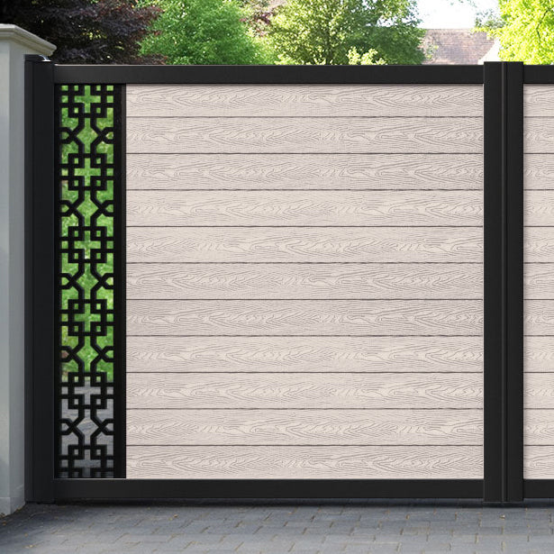 Classic Zaria Straight Top Driveway Gate - Mid Stone - End Screen