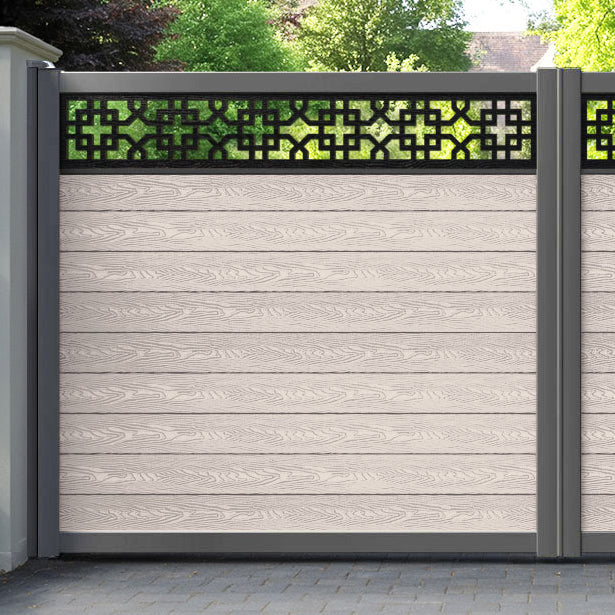 Classic Zaria Straight Top Driveway Gate - Mid Stone - Top Screen