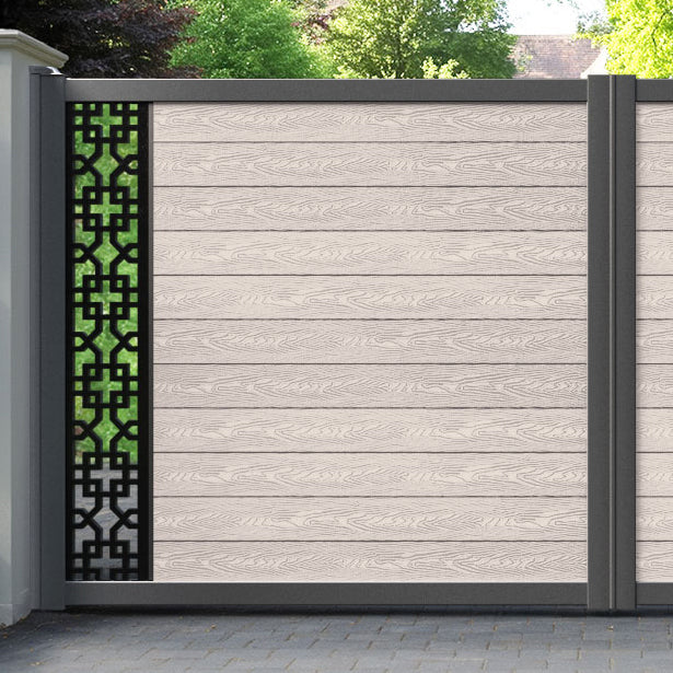 Classic Zaria Straight Top Driveway Gate - Mid Stone - End Screen