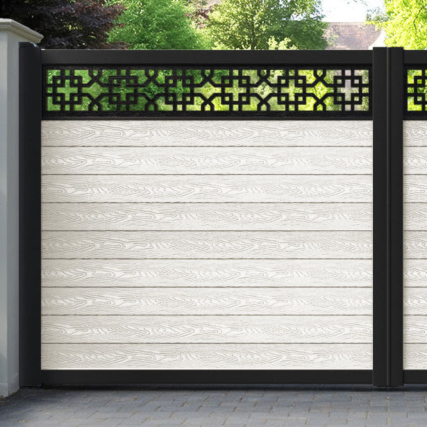 Classic Zaria Straight Top Driveway Gate - Light Stone - Top Screen