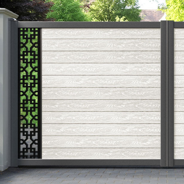 Classic Zaria Straight Top Driveway Gate - Light Stone - End Screen