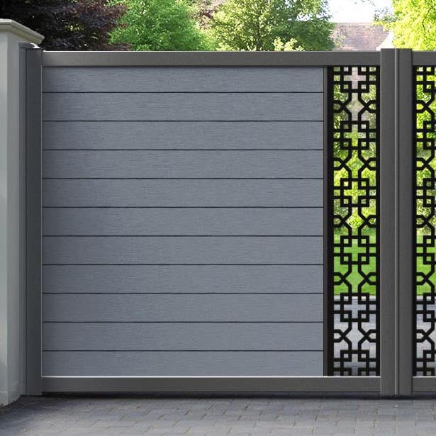 Fusion Zaria Straight Top Driveway Gate - Anthracite - Middle Screen
