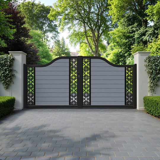 Fusion Zaria Curved Top Driveway Gate - Anthracite - Middle & End Screen