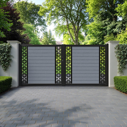 Fusion Zaria Straight Top Driveway Gate - Anthracite - Middle & End Screen