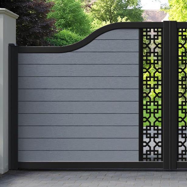 Fusion Zaria Curved Top Driveway Gate - Anthracite - Middle Screen