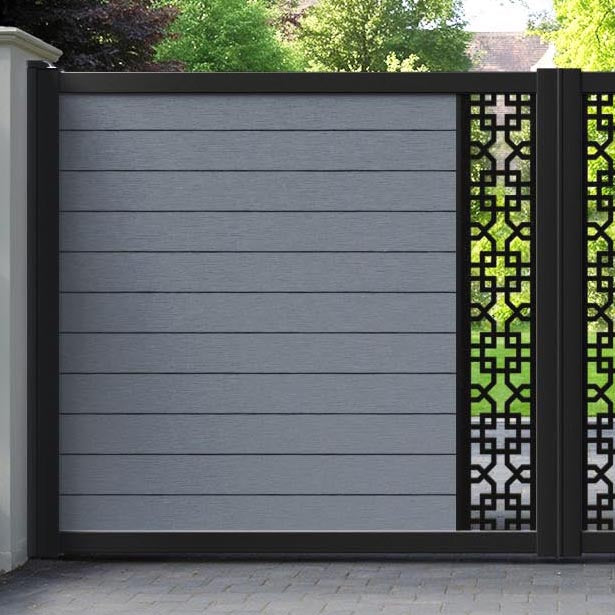Fusion Zaria Straight Top Driveway Gate - Anthracite - Middle Screen