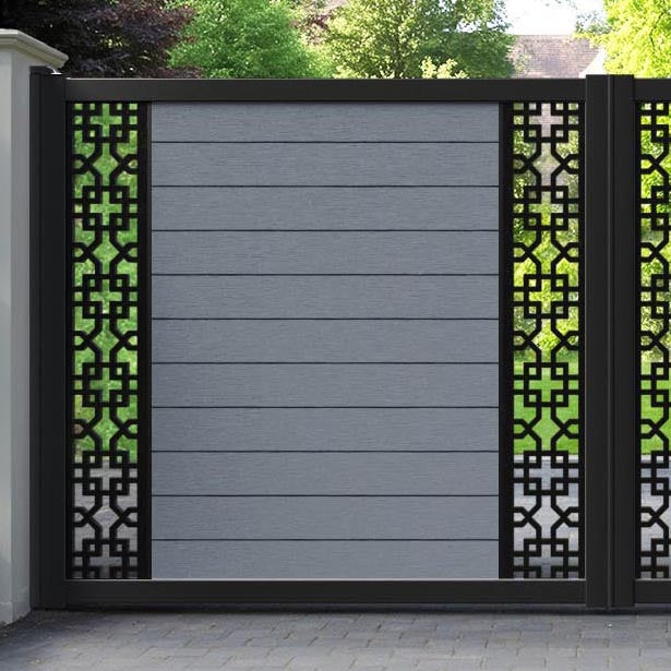 Fusion Zaria Straight Top Driveway Gate - Anthracite - Middle & End Screen