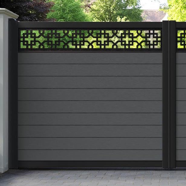 Fusion Zaria Straight Top Driveway Gate - Dark Grey - Top Screen