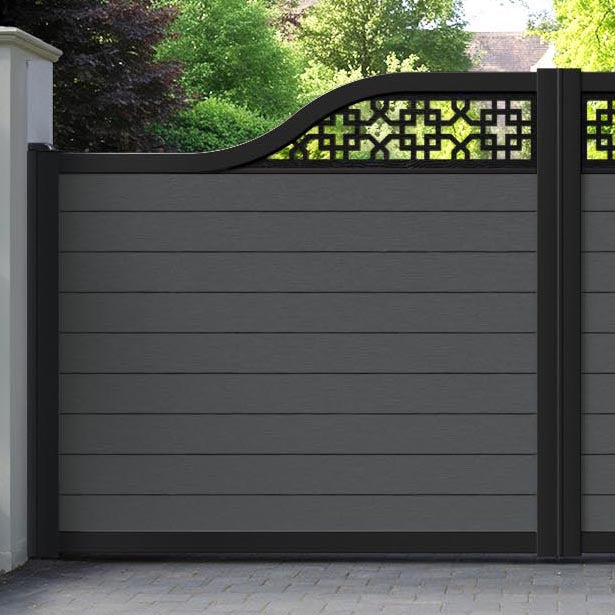 Fusion Zaria Curved Top Driveway Gate - Dark Grey - Top Screen