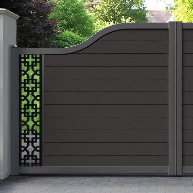 Fusion Zaria Curved Top Driveway Gate - Dark Oak - End Screen