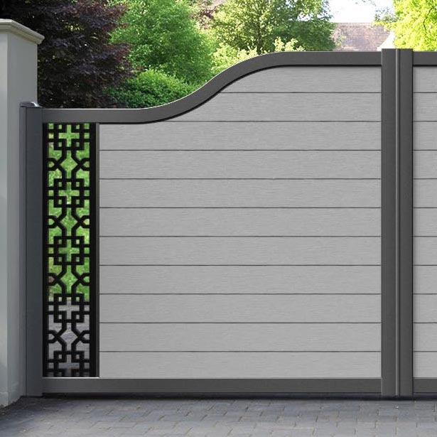 Fusion Zaria Curved Top Driveway Gate - Light Grey - End Screen