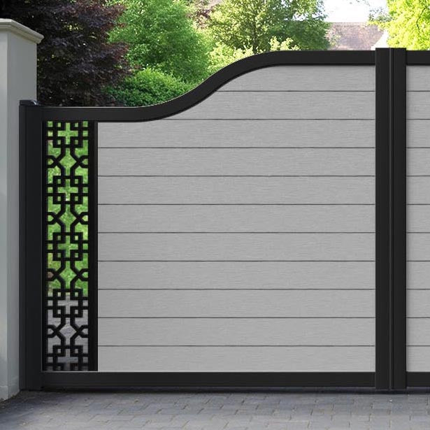Fusion Zaria Curved Top Driveway Gate - Light Grey - End Screen