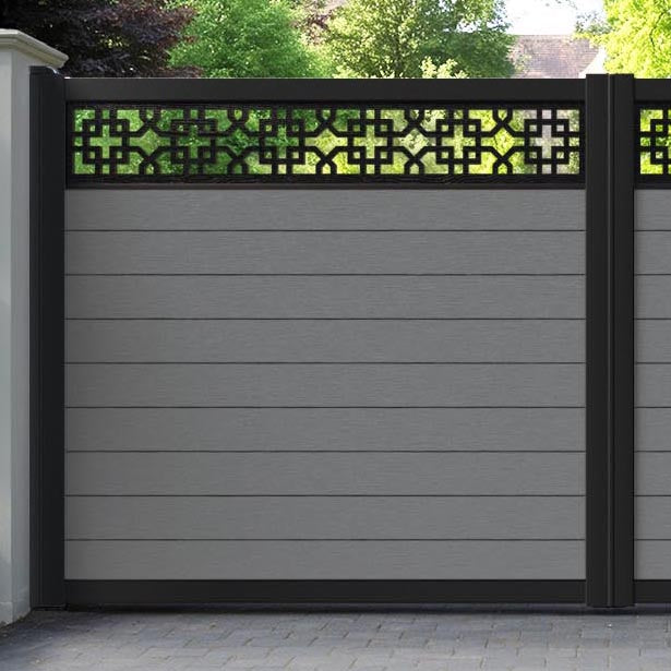 Fusion Zaria Straight Top Driveway Gate - Mid Grey - Top Screen