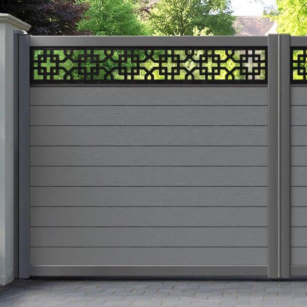 Fusion Zaria Straight Top Driveway Gate - Mid Grey - Top Screen