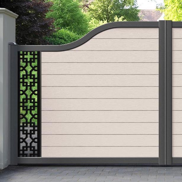 Fusion Zaria Curved Top Driveway Gate - Mid Stone - End Screen
