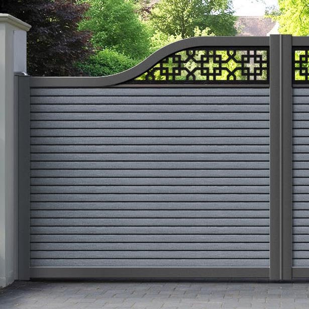 Hudson Zaria Curved Top Driveway Gate - Anthracite - Top Screen