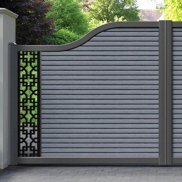 Hudson Zaria Curved Top Driveway Gate - Anthracite - End Screen