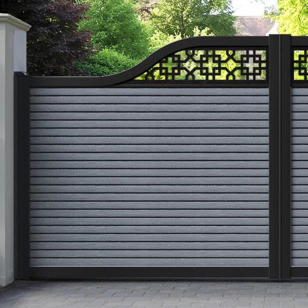 Hudson Zaria Curved Top Driveway Gate - Anthracite - Top Screen