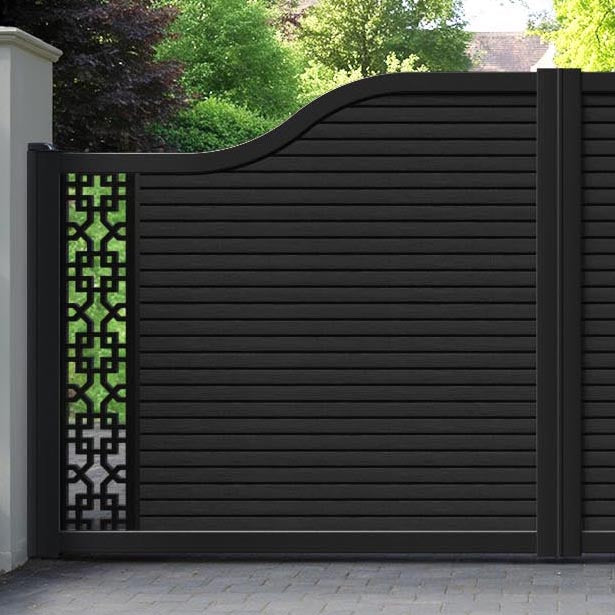 Hudson Zaria Curved Top Driveway Gate - Black - End Screen