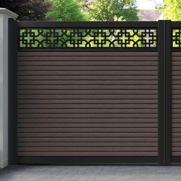 Hudson Zaria Straight Top Driveway Gate - Mid Brown - Top Screen