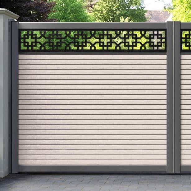 Hudson Zaria Straight Top Driveway Gate - Mid Stone - Top Screen