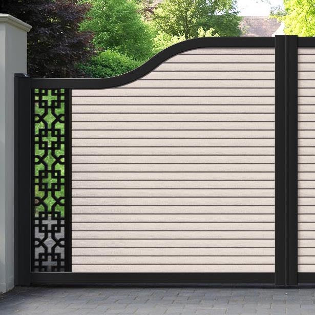 Hudson Zaria Curved Top Driveway Gate - Mid Stone - End Screen