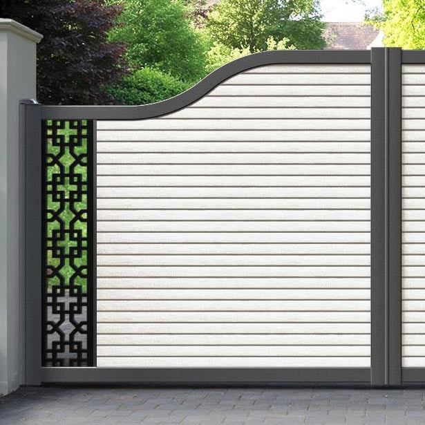 Hudson Zaria Curved Top Driveway Gate - Light Stone - End Screen