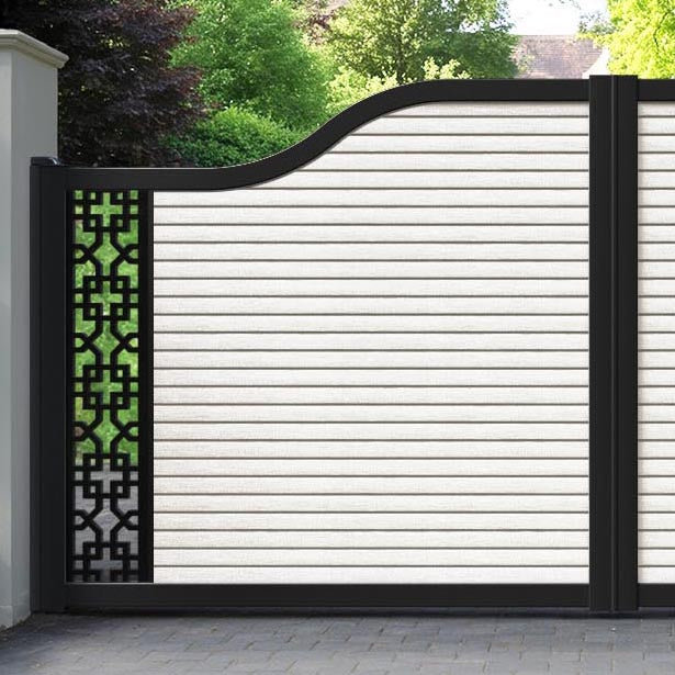 Hudson Zaria Curved Top Driveway Gate - Light Stone - End Screen
