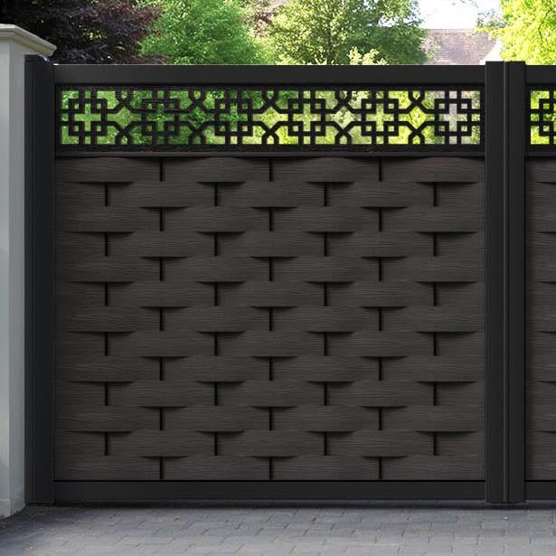 Ripple Zaria Straight Top Driveway Gate - Dark Oak - Top Screen